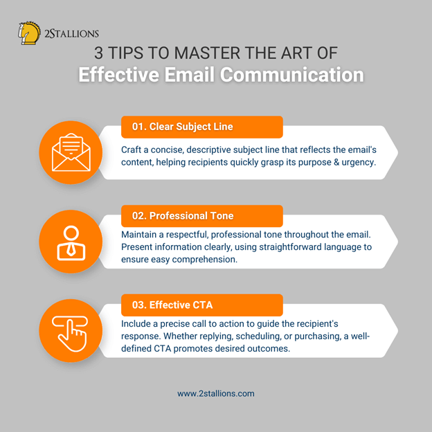 Three tips for effective email communication: clear subject line, professional tone and strong CTA. Good communication helps recession-proof your business.