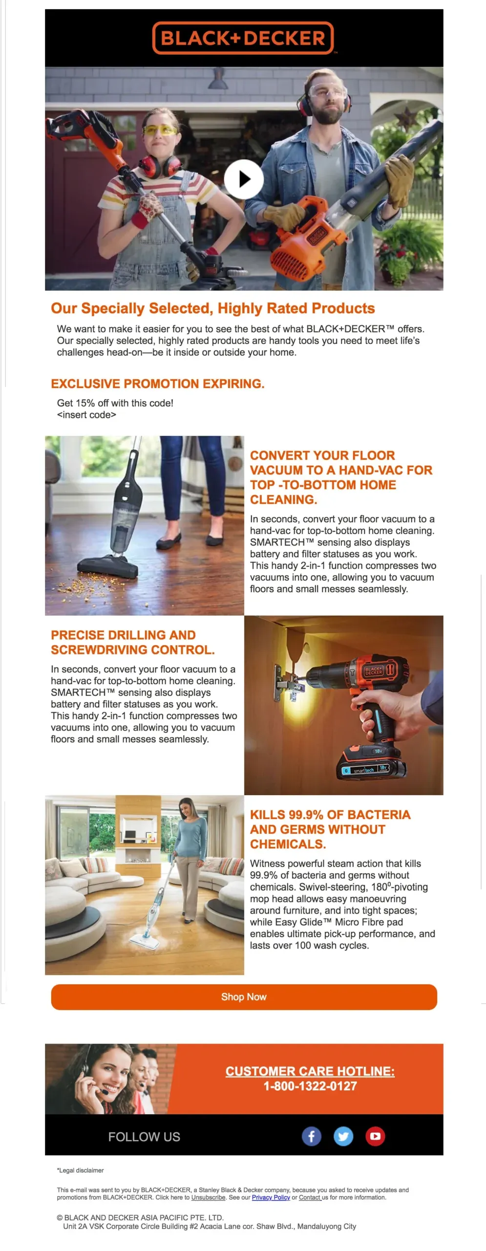 Black & Decker email campaign