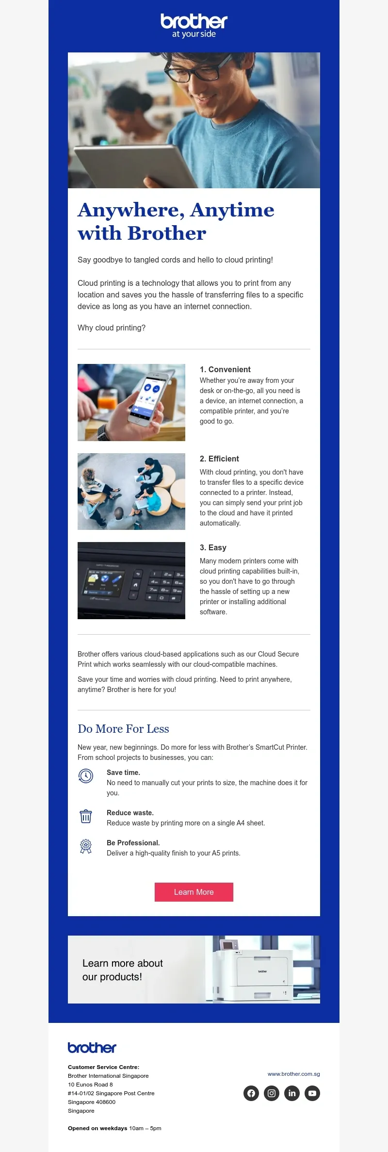 Brother Printers email campaign