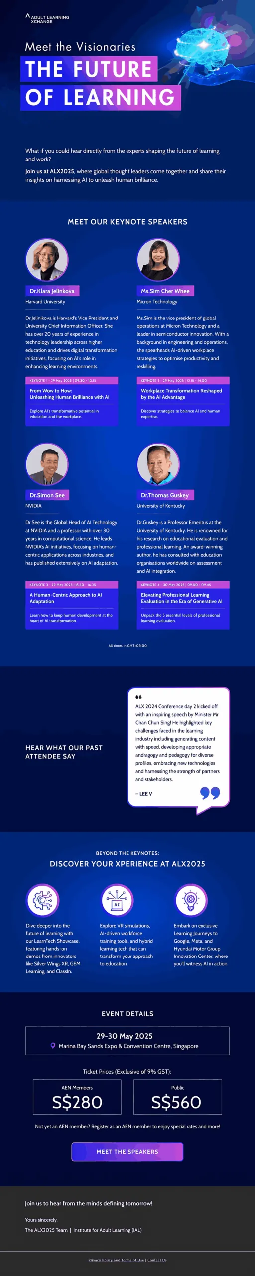 Institute of Adult Learning email campaign