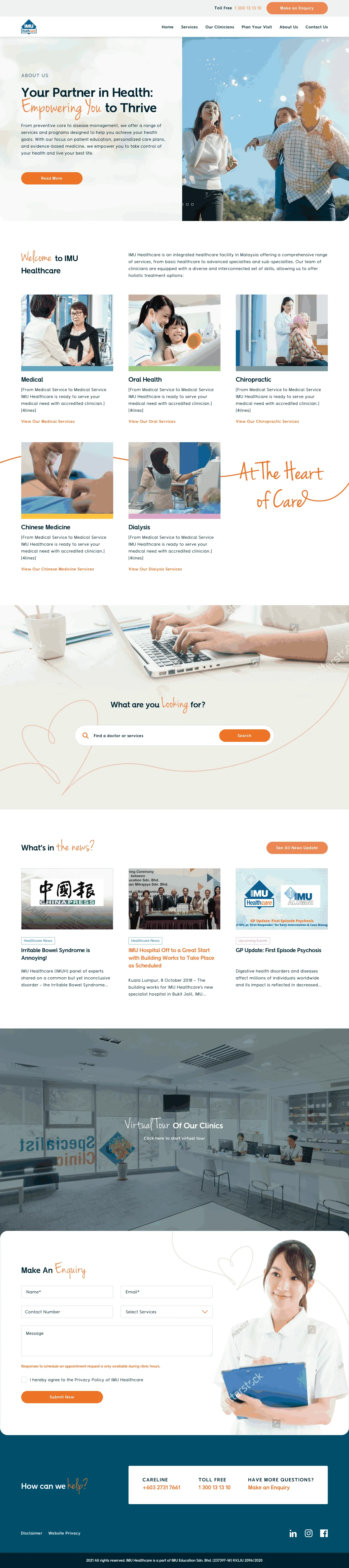 IMU Healthcare website