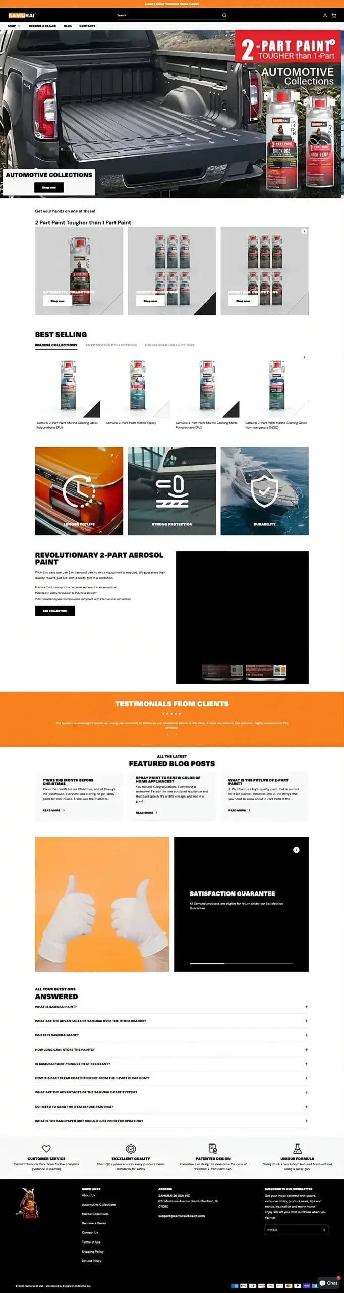 Samurai 2K website before redesign
