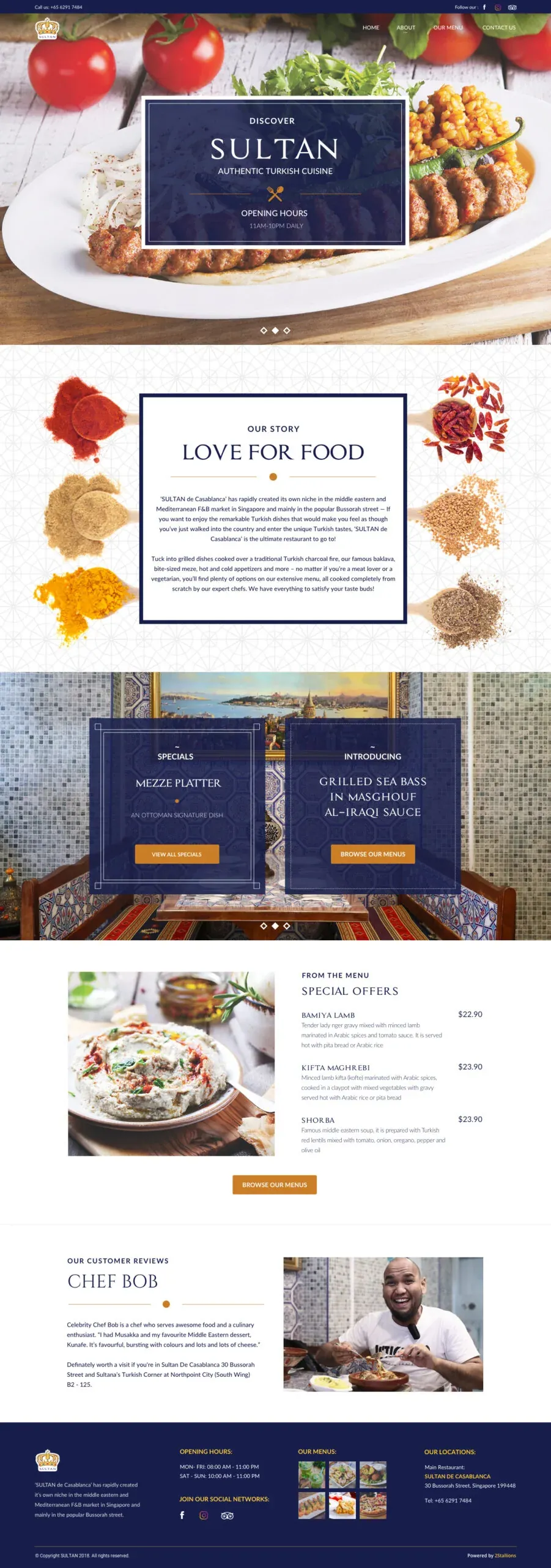 Sultan Restaurant website