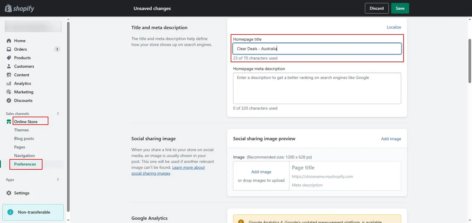 Shopify Meta Title And Description Settings Shopify meta title and description settings | 2Stallions
