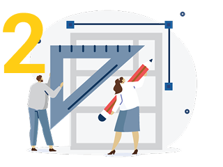 Website hosting process step 2 planning illustration | 2Stallions