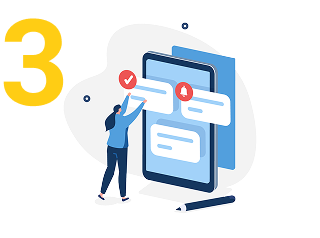 Website Hosting Process Step 3 Support Website hosting process step 3 support illustration | 2Stallions