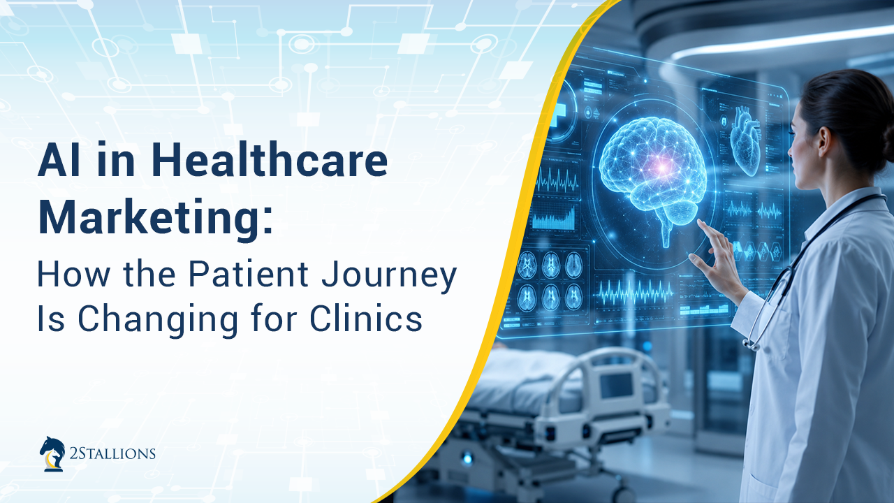 AI in healthcare marketing blog banner | 2Stallions